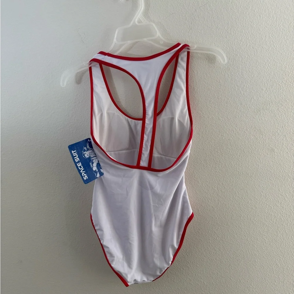NASA Women's One Piece Swimsuit - White and Red - Picture 2 of 3